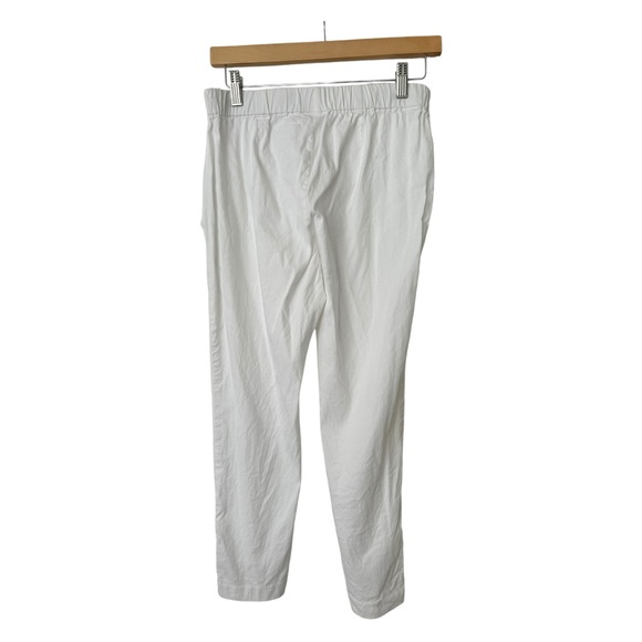 J. Jill Stretch Linen Button Hem Ankle Pants Side Zip Elastic Back Size Medium - Picture 6 of 15